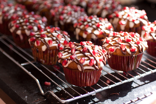 Pumpkin Pomegranate Cupcakes